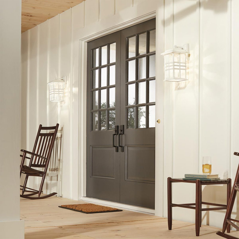 Kenwick Outdoor Wall Lantern, White, 35.9cm H x 20.3cm W x 22.8cm D