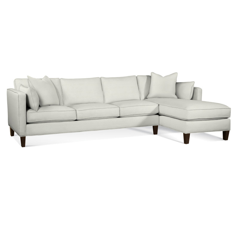 Lenox Chaise Sectional, Black, Right Hand Facing, Green Performance Fabric; 0851-54