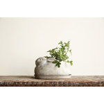 Cement Rabbit Statue Pot Planter