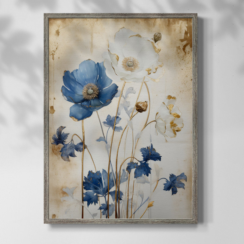 Reproduction encadrée FLORAL Series LVI - bois massif, 11" H x 9" W