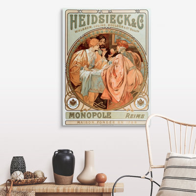 " Advertising Poster For Heidsieck Champagne Company, 1901 " by Alphonse Marie Mucha