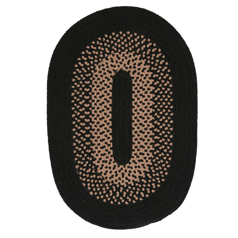 Tapis réversible en mélange de laine Lionel - noir, Tapis de couloir 2 pi x 12 pi