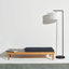 Lampe sur pied à DEL 60 po avec abat-jour tambour en tissu blanc Montage Modern, ampoule incluse-266565200-183064411