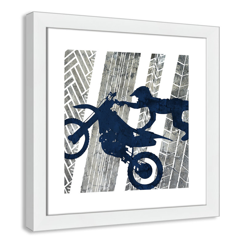 «Motorcross Motocross 2», art encadré, H 18 po x l 18 po x P 0,6 po, Cadre blanc