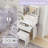 White Vanity Desk With Mirror And Lights,Makeup Dressing Vanity Table Set With 4 Large Drawers,Bedroom Set With Vanity Mirror 3 Lighting Color Adjustable,White