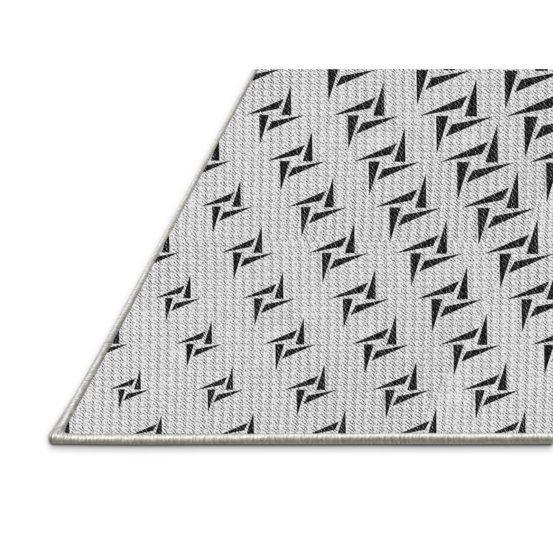 Tapis gris/noir tissé à la machine, Rectangle 5 pi x 7 pi