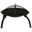Aziana 2-in-1 Fire Pit and BBQ with Poker 56x56x50 cm Steel-986412459