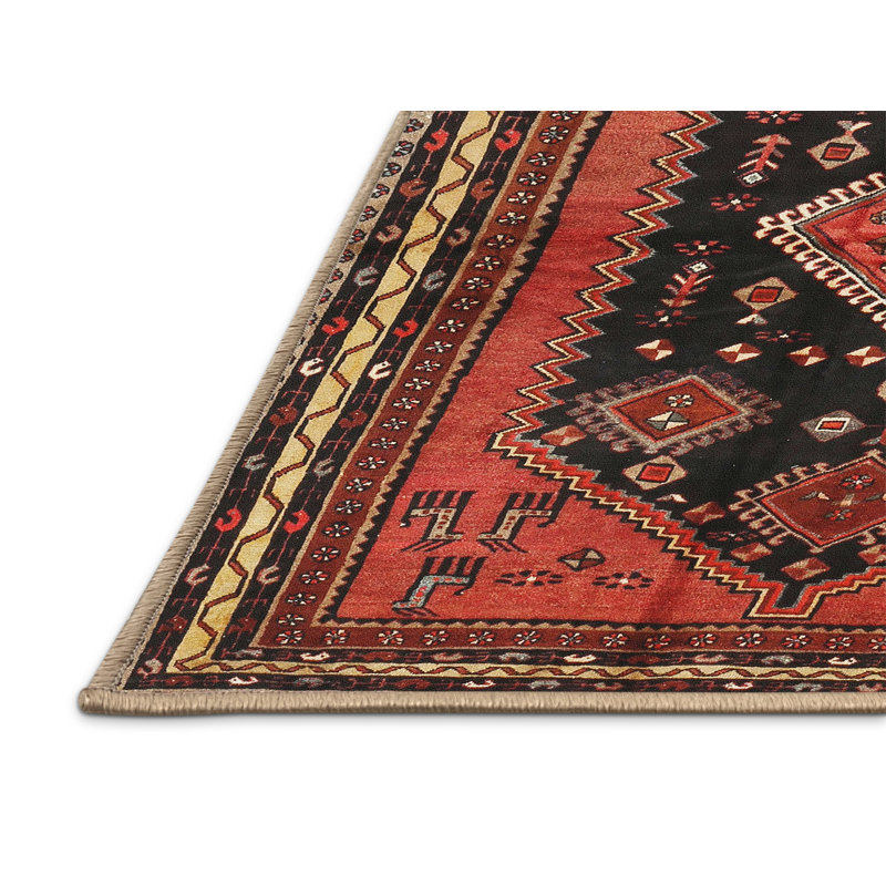 Tapis oriental multicolore tissé à la machine Oriental, Rectangle 3 pi x 5 pi