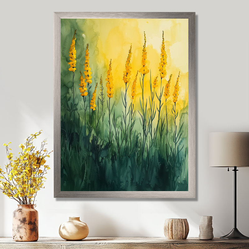 Nabors - art mural floral, Argent argent, H 20 po x l 12 po, Reproduction encadrée d'une seule photo