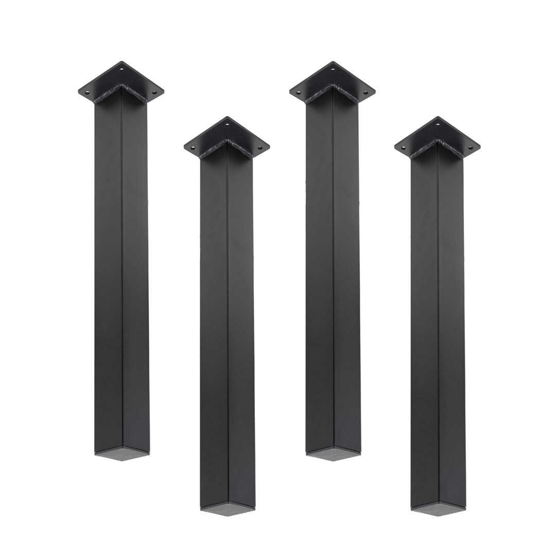 Yar Modern Black Steel Table Legs (Set of 4) Latitude Run®