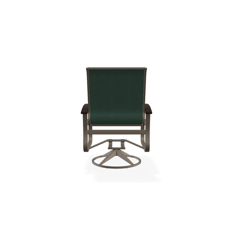 Belle Isle Outdoor Dining Armchair, Forest Forest Green 22D Sunbrella®, Gloss White, Kona P10