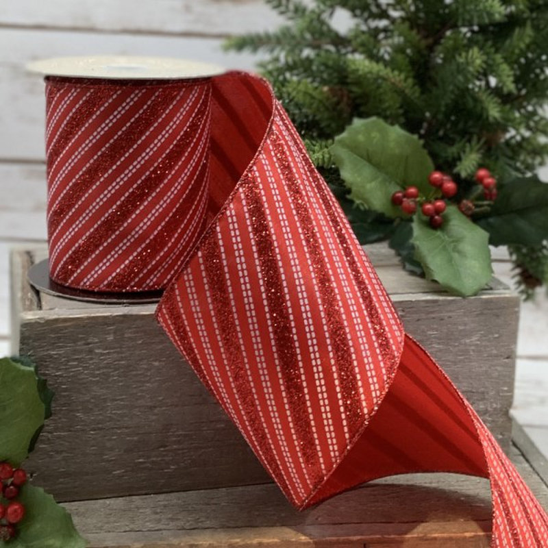 2.5'' Striped Polyester Blend Ribbon