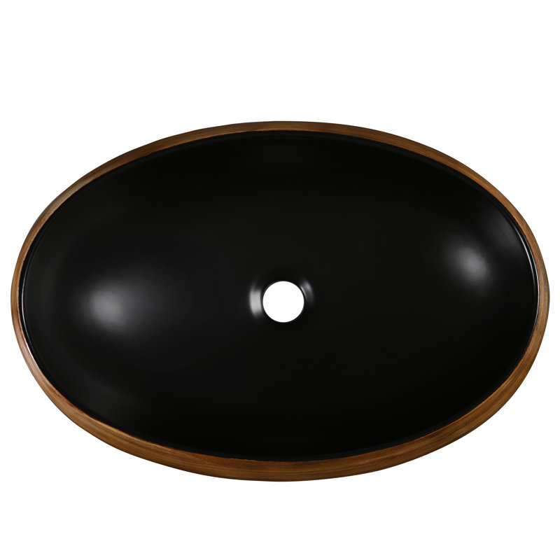 Lavabo de salle de bain vasque ovale en porcelaine vitreuse Iris