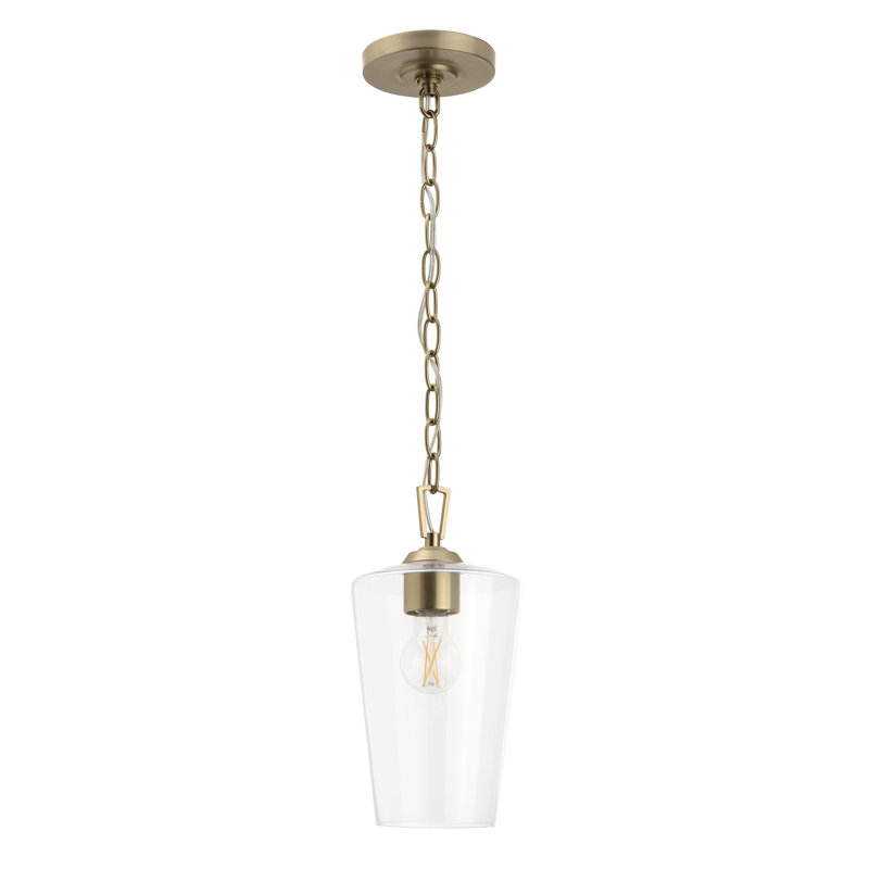 Celino One-Light Pendant with Clear Glass, Bronze