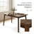 Solid Wood Rectangular Dining Table with Rounded Corners, Mid-Century Modern Style Kitchen Table