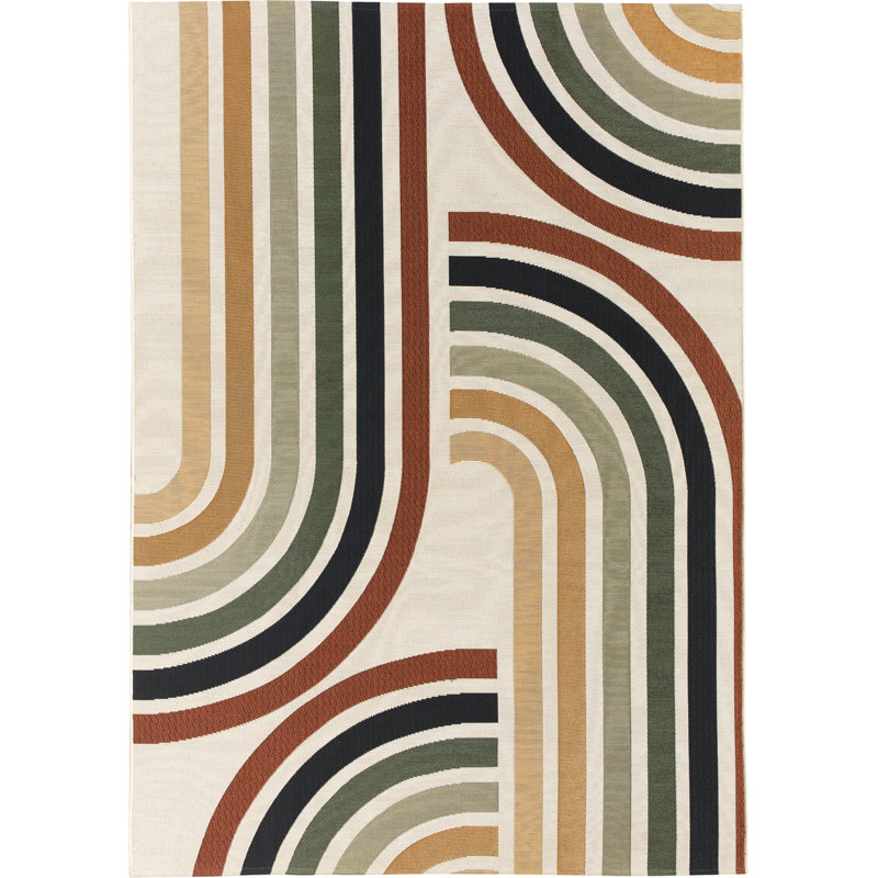 Rummond Abstract Flat Weave Area Rug, Rectangle 300 x 400 cm