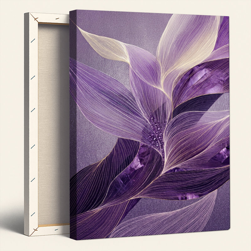 Feuilles mauves, reproduction d'art sur toile, ensemble de 1, H 24 po x l 18 po, Toile tendue