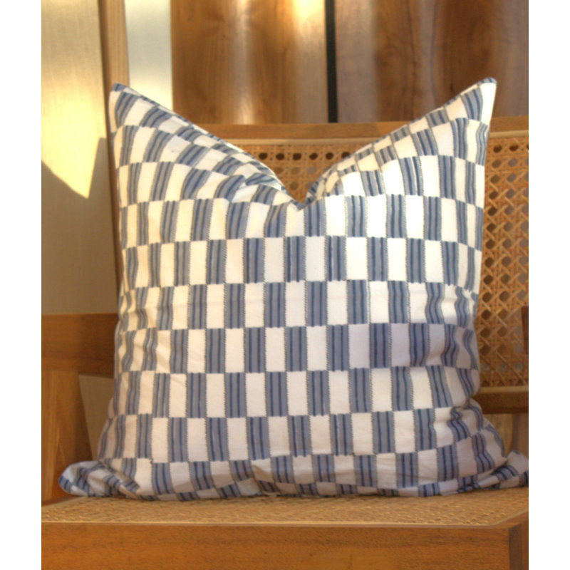 Housse de coussin Block, Bleu/gris, Carré 20 po
