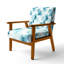 Chaise rembourrée Abstract - Fauteuil bleu lagon doux-352614524
