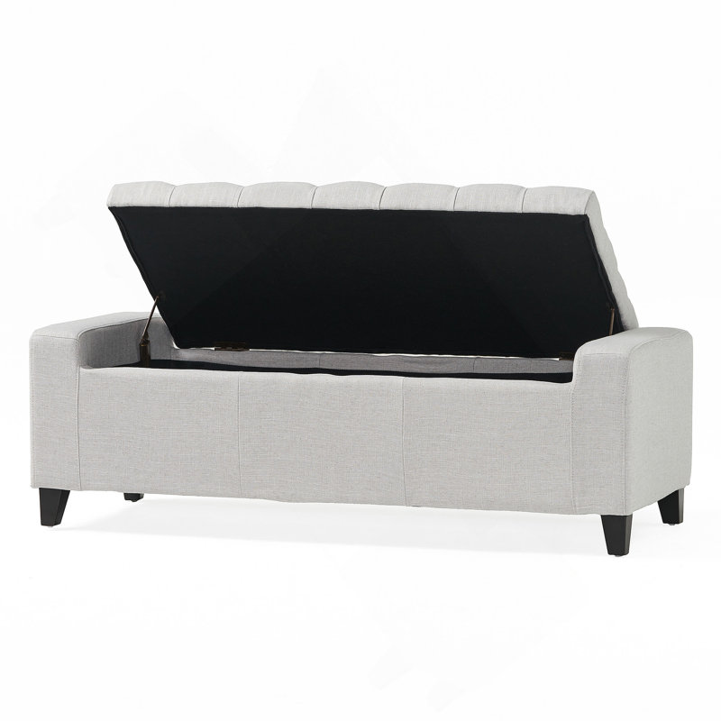Banc de rangement rabattable, Gris clair