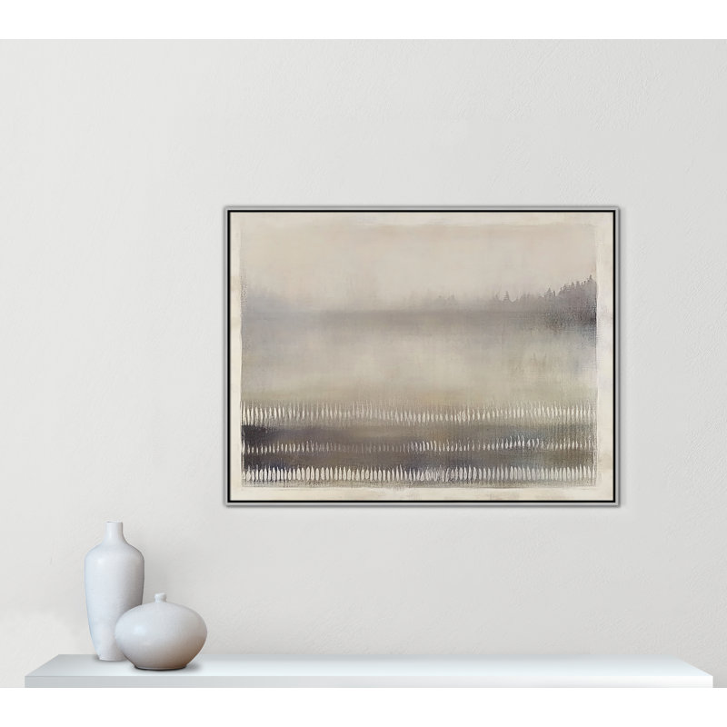 Équilibre équilibré III - reproduction de paysage par Irena Orlov, L 49,5 po x H 37,5 po, Framed Canvas, Flottant argent