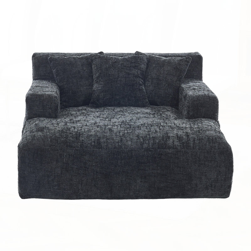 Canapé-lit Chenille, Chenille noir