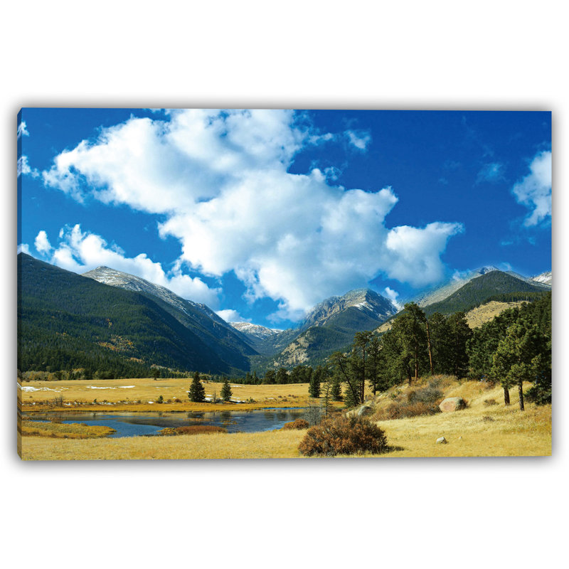 «Majestic Mountain Serenity», art mural sur toile, H 24 po x l 36 po