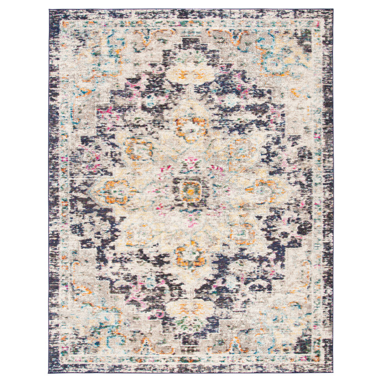 Felty Oriental Black/Gold Area Rug
