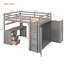 Lit mezzanine avec tiroirs, bureau et garde-robe