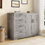 Armoire penderie 43,3 "de haut avec 4 tiroirs et 2 portes, tringle, commode en bois multifonctionnelle-62878512