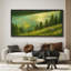 Paysage de lac forestier ensoleillé avec arbres - Grande toile encadrée pour la chambre principale-135262916-135262914