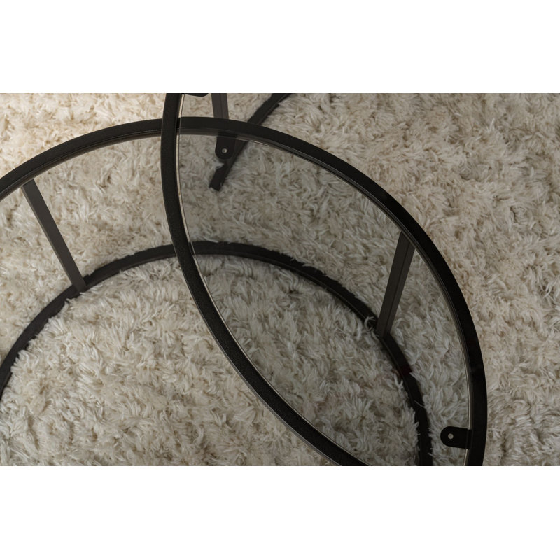 Ensemble de tables basses, Noir, Gris