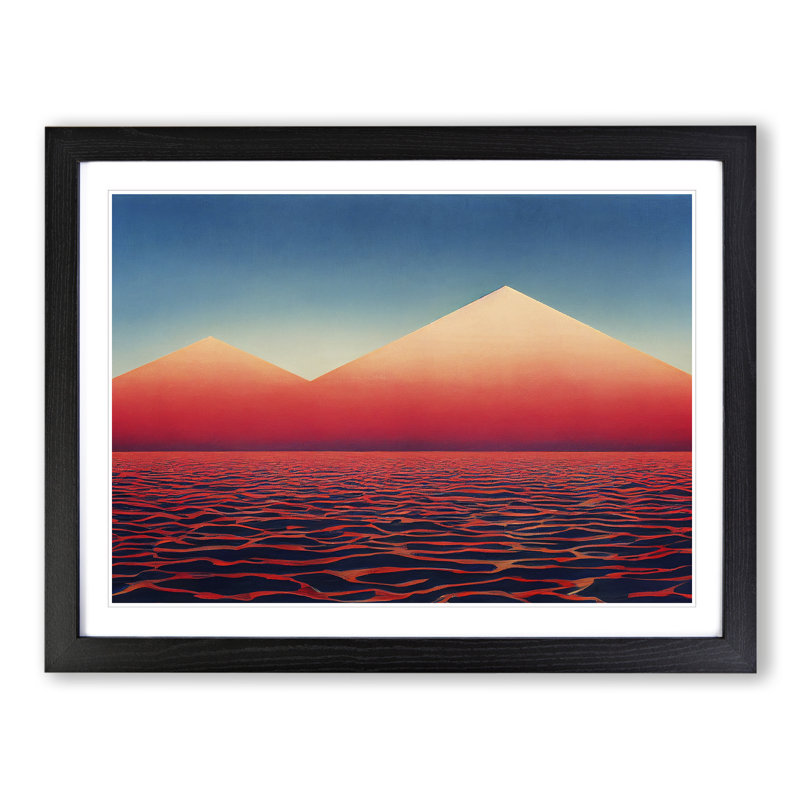 Special Abstract Mountains - Framed Print, Black, 46cm H x 64cm W x 2cm D