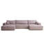 6 Seater Velvet and Corduroy Reclining Corner Sofa with Storage-1419045533