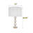 D15X26.5" Table Lamp With Marble Base And Metal Frame (Lampshade Assembly Required)