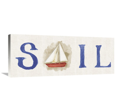 " New Horizons Sail On Linen " by Elyse DeNeige