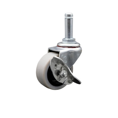 Thermoplastic Rubber Wheel 1-3/8 Grip Ring Stem Caster with Brake