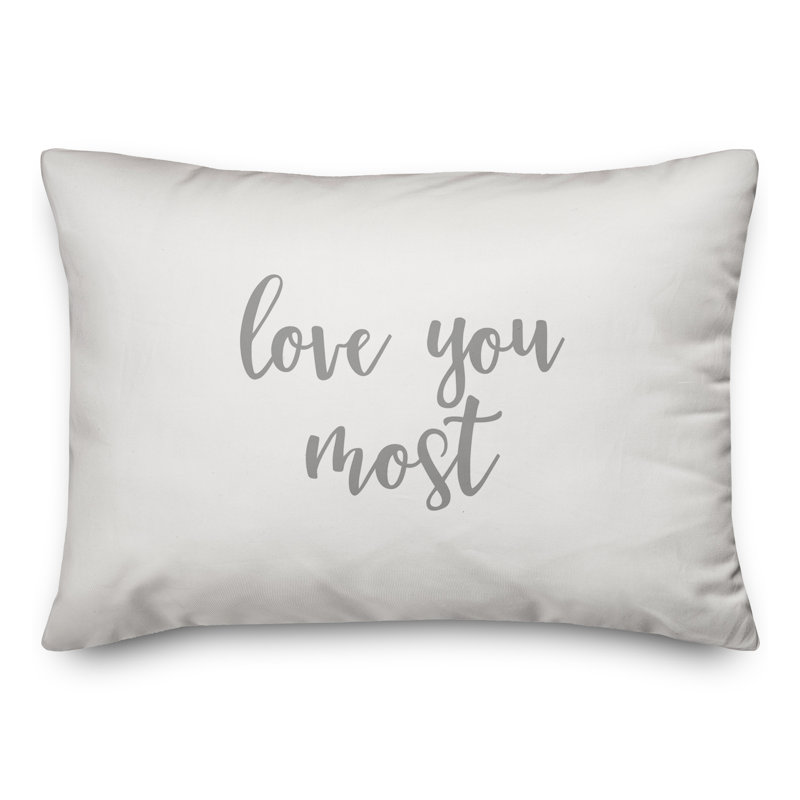  Coussin Love You Most, Gris / blanc