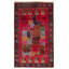 Tapis rouge teimani noué à la main 3 pi 11 po x 6 pi 8 po
