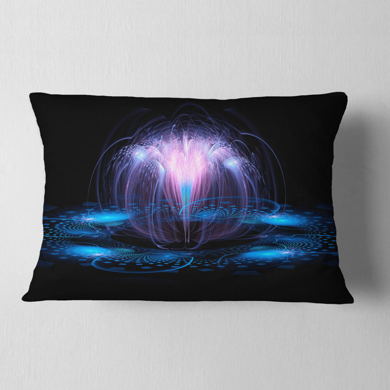 Fractale fleur bleue - Coussin imprimé floral
