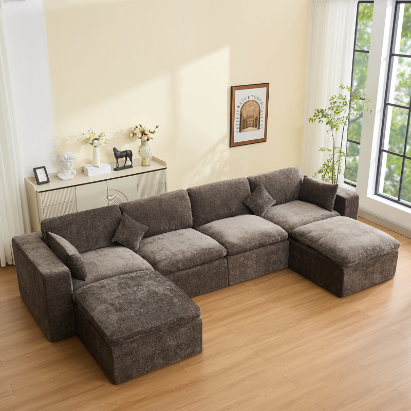 Canapé modulaire Boneless Cloud, 6, Chenille brun