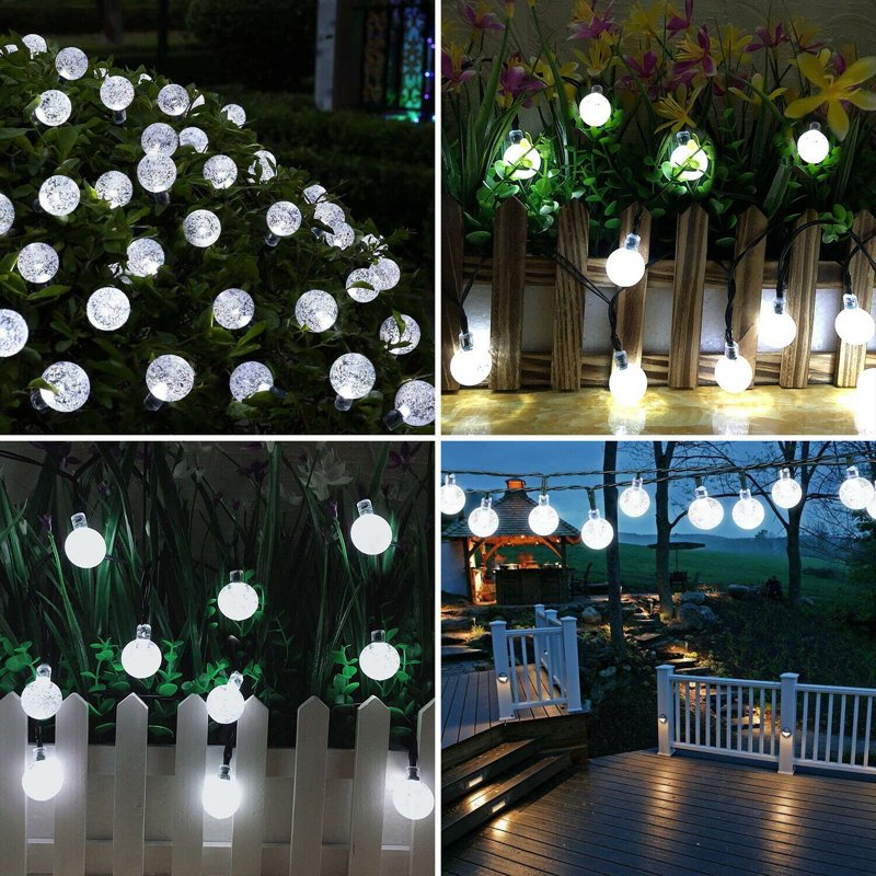 Brookmount 30 - Bulb 21.5'' Solar Powered LED Globe String Light, White