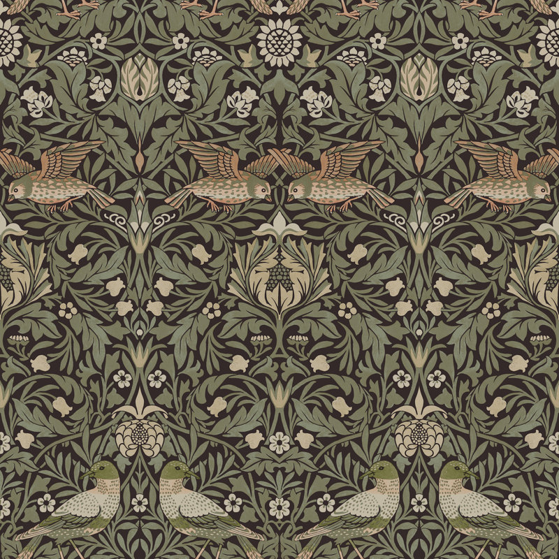 Papier peint oiseau, Brun