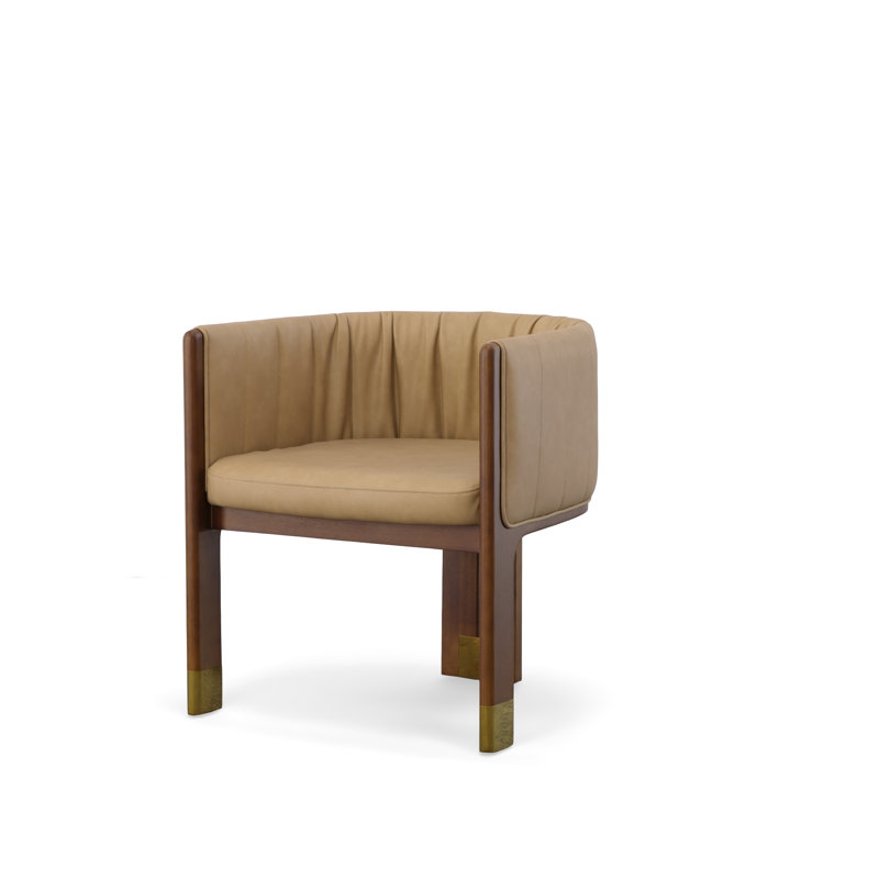 Chaise avec accoudoirs brun clair Stabo