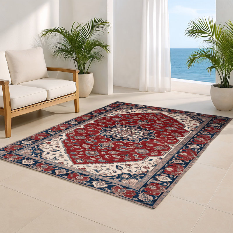 Tapis d'intérieur et d'extérieur rouge Persian, Rectangulaire 2 pi x 3 pi