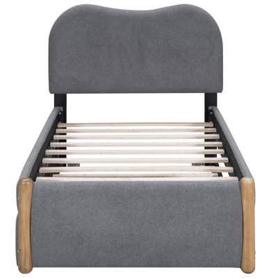 Lit plateforme tapissier avec lit gigogne