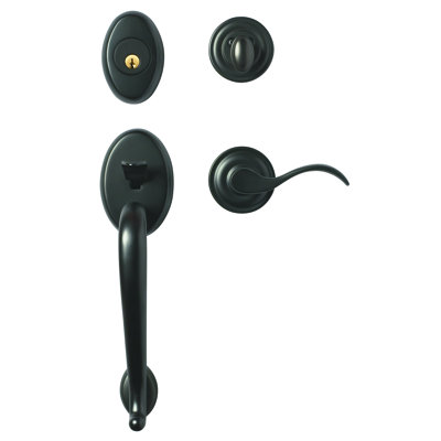 Handle With Lever And Deadbolt Reversible Entry Set