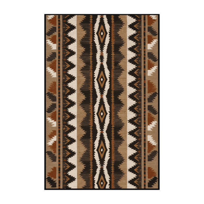 Tapis lavable à motif serpent à sonnettes Southwestern, Tapis de couloir 2 pi x 5 pi
