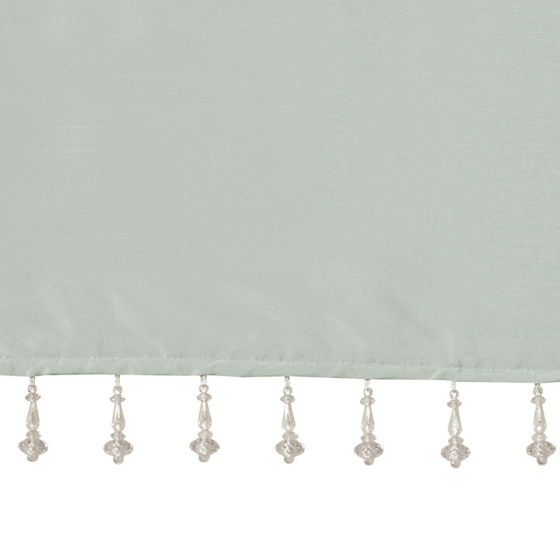Karlita Lightweight Faux Silk Single Valance with Beads, Dust Aqua