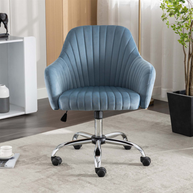 Chaise d'appoint moderne et réglable en velours pour le bureau personnel et les loisirs, assise confortable et élégante